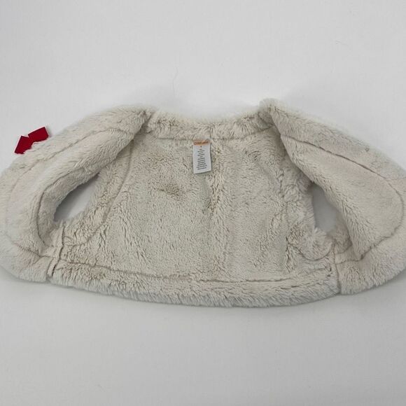 Gymboree Winter Cheer Girls Faux Fur & Suede Christmas Bow Front Vest Small - Picture 6 of 8
